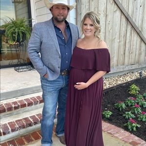Baltic Born Victoria Mulberry Off Shoulder Maxi